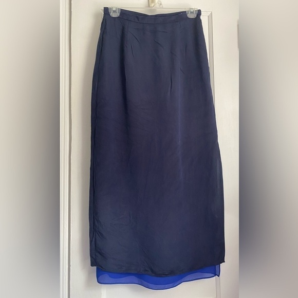 Josephine Chaus Silk Straight Midi Skirt with Lining, Size: 6P - Picture 1 of 8